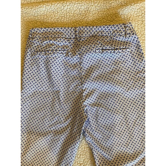 Cynthia Rowley Blue & White Pattern Stretchy Pants Size 10 Zip Front - Picture 4 of 12